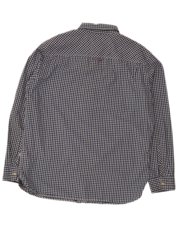 Мужская рубашка стандартного кроя Tommy Hilfiger XL, синяя, хлопок в мелкую клетку