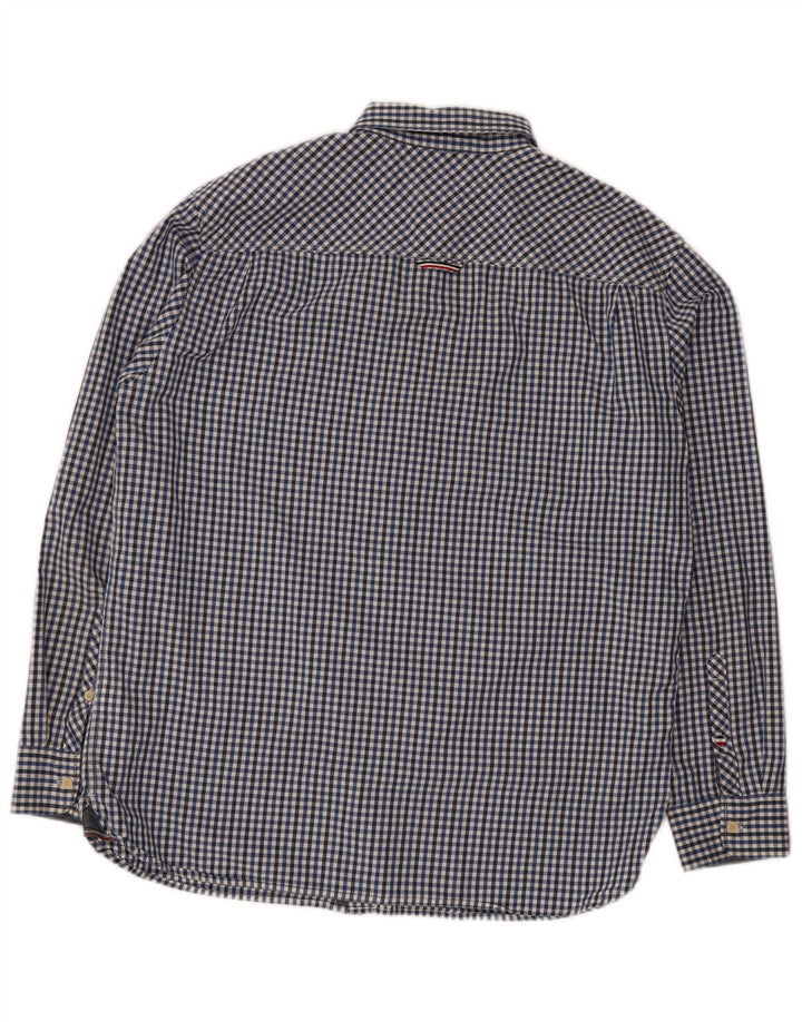 Мужская рубашка стандартного кроя Tommy Hilfiger XL, синяя, хлопок в мелкую клетку