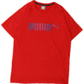 Мужская футболка с рисунком Puma, хлопковый топ среднего красного цвета