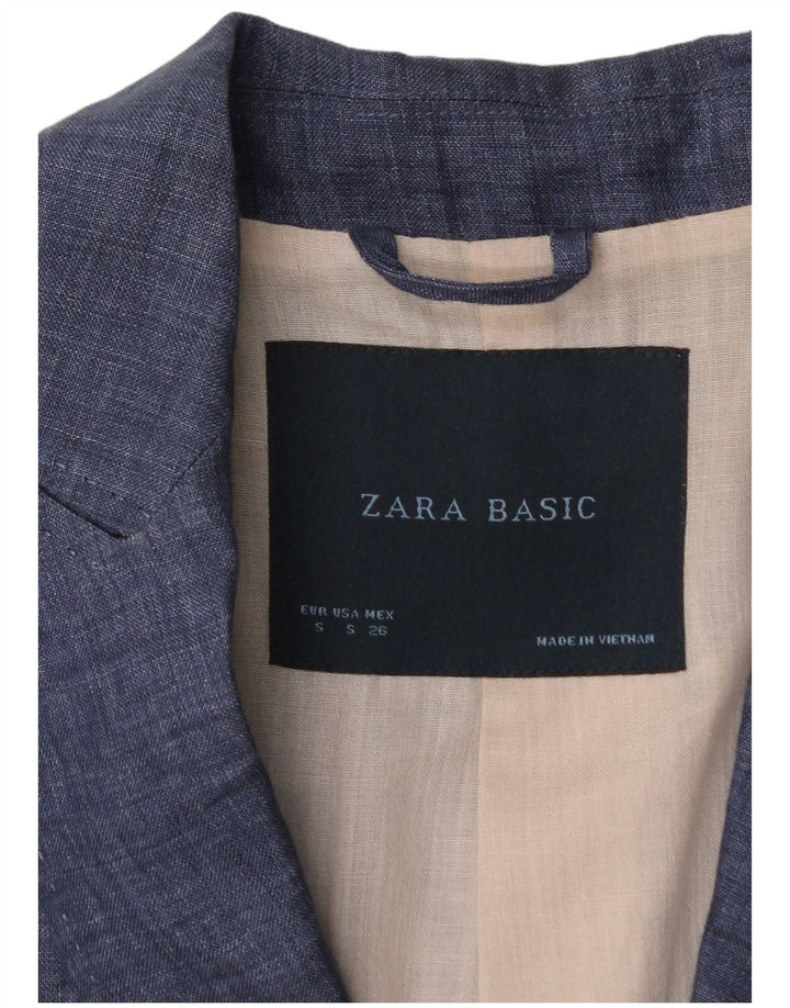 Женский пиджак на 1 пуговице ZARA UK 10, маленький синий