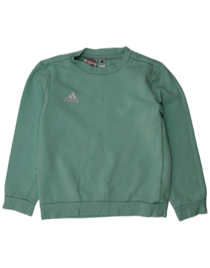 Свитшот Adidas для мальчиков 7-8 лет, зеленый хлопок