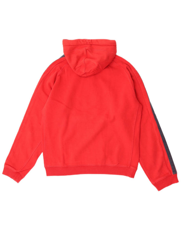 Nike Mens Graphic Hoodie Jumper UK 36/38 Small Red Colourblock Cotton