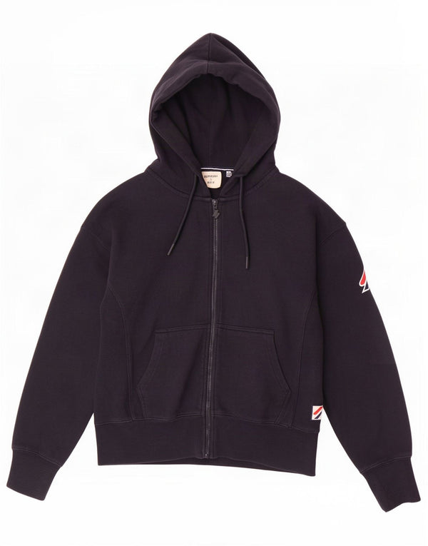 Женский свитер с капюшоном на молнии Superdry UK 12, средний темно-синий, хлопок