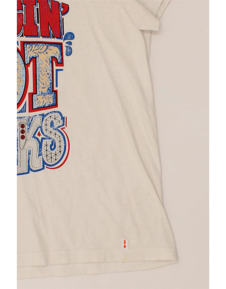 ADIDAS Mens Graphic T-Shirt Top Medium White Cotton Vintage Adidas and Second-Hand Adidas from Messina Hembry 
