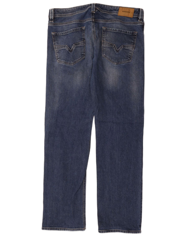Мужские прямые джинсы Diesel W36 L32 синие, хлопок
