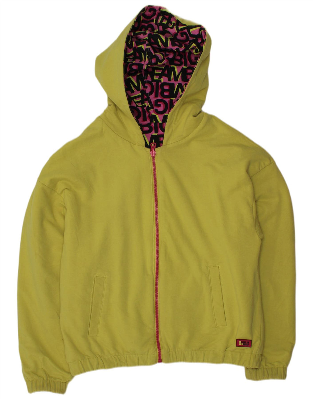 ВИНТАЖНАЯ Двусторонняя куртка с капюшоном и графическим рисунком для девочек 11–12 лет, розовый хлопок