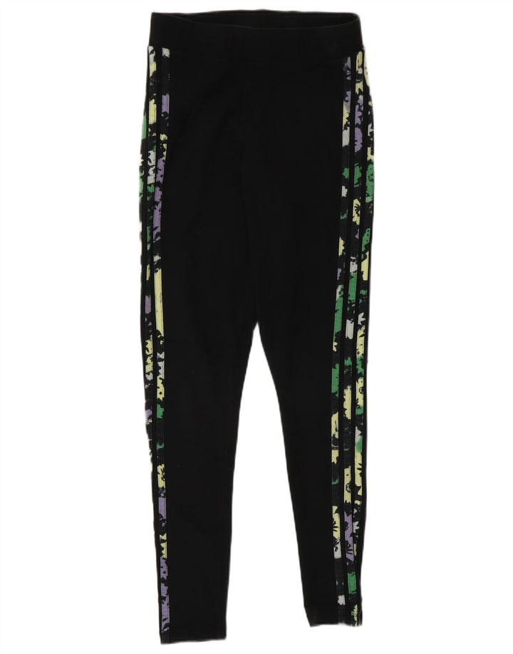 Женские леггинсы Adidas UK 10, маленькие черные хлопковые