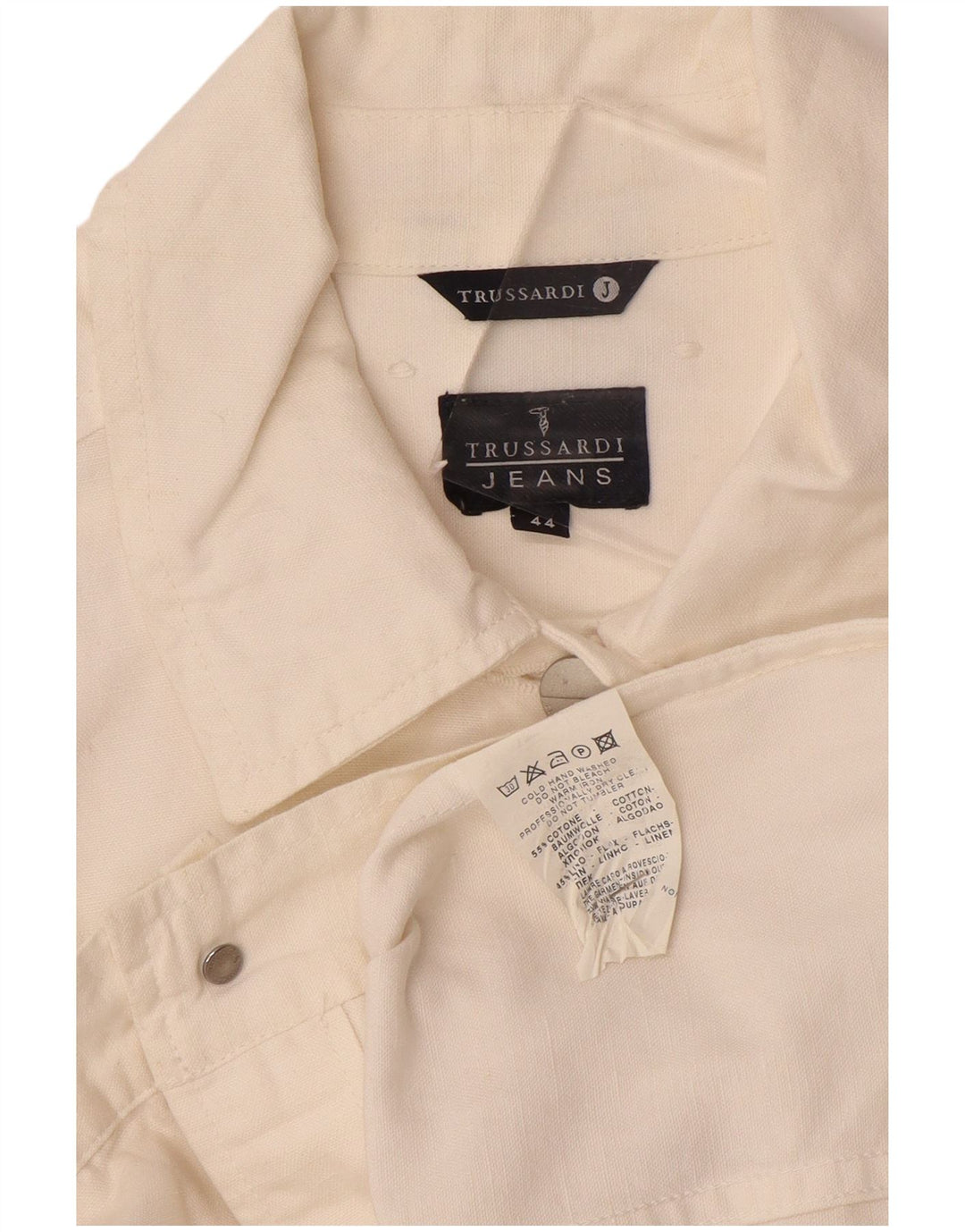 TRUSSARDI JEANS Женский бомбер IT 44 Medium Off White Хлопок