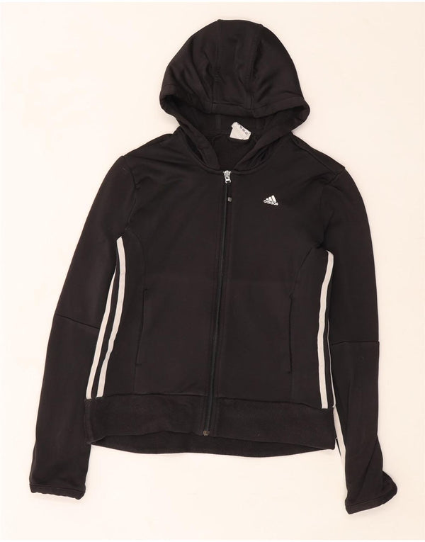 Женский свитер с капюшоном на молнии Adidas Climawarm UK 12, средний черный, полиэстер