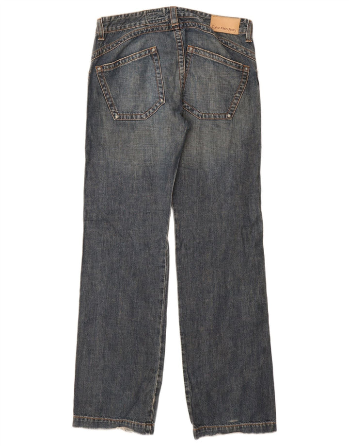 Женские прямые джинсы CALVIN KLEIN W32 L34 синие, хлопок