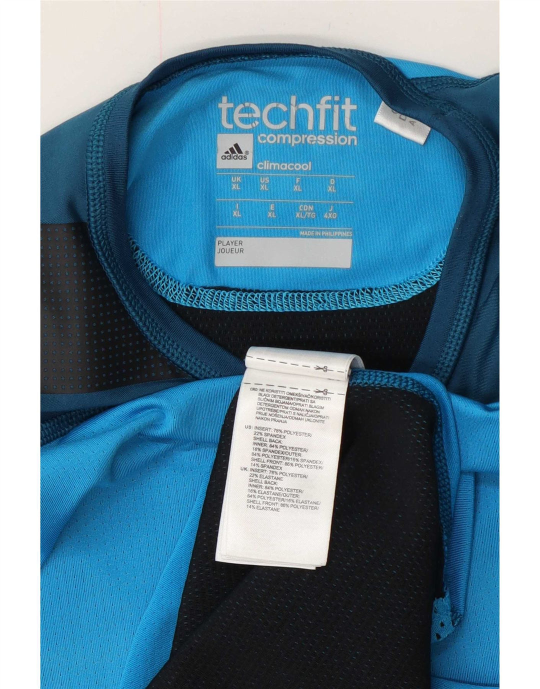 Мужская футболка Adidas Climacool Top XL Синяя с цветными блоками из полиэстера