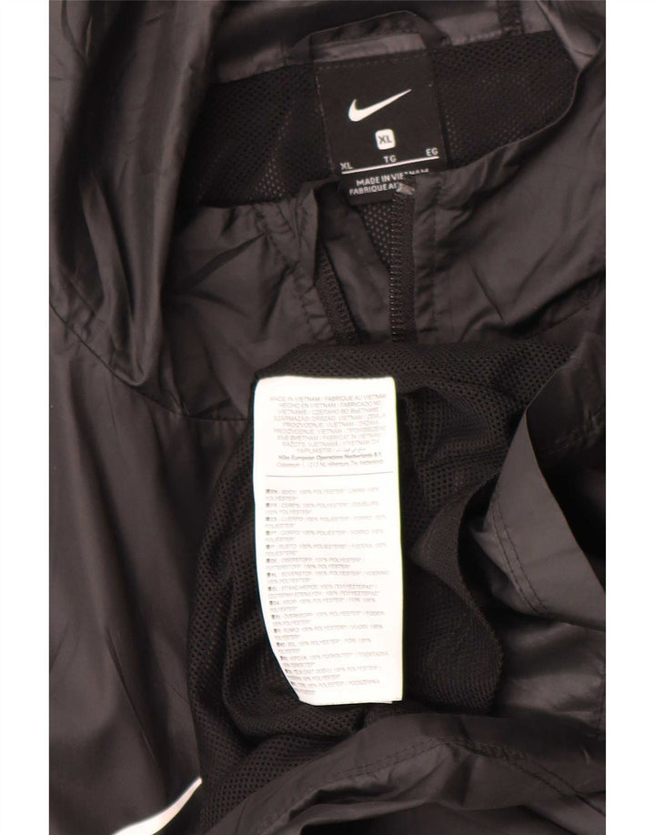 Мужская дождевик с капюшоном и графикой Nike UK 42 XL, черный полиэстер