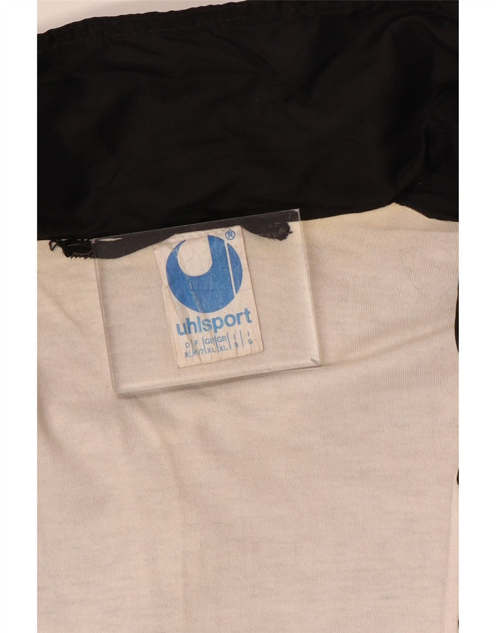 Uhlsport Мужской спортивный костюм с графическим рисунком, верхняя куртка XL, черный, хлопок с цветными блоками