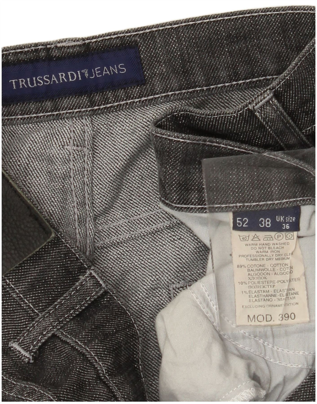 Мужские прямые джинсы TRUSSARDI W36 L27 серые, хлопок