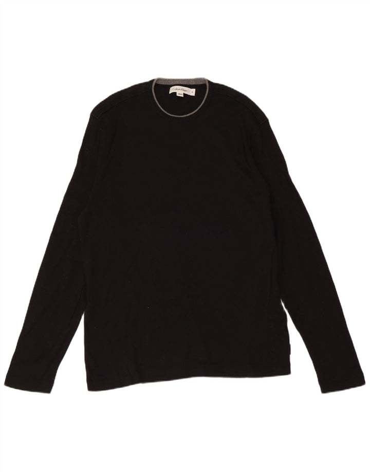 Мужской джемпер с круглым вырезом Calvin Klein, средний черный хлопковый свитер
