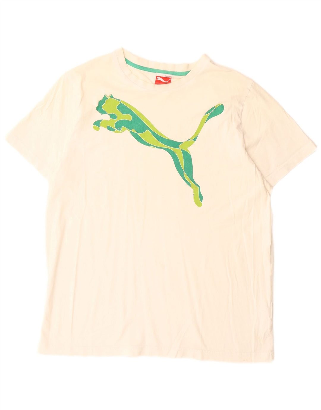 Мужская футболка с рисунком Puma, большой белый хлопок