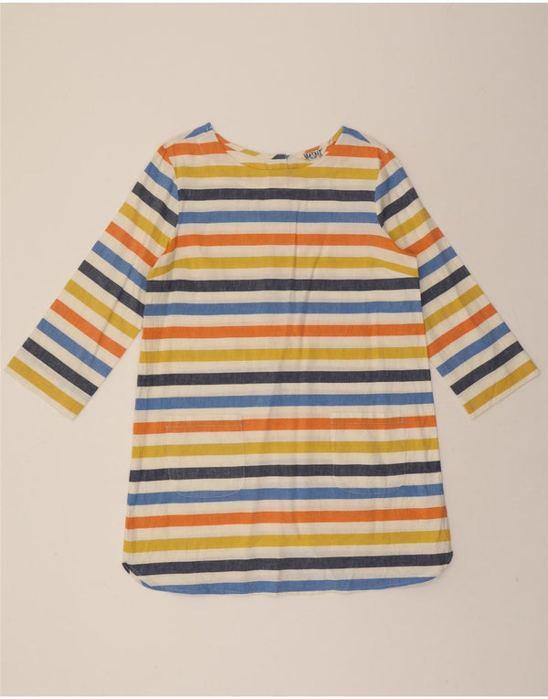 SEASALT Womens 3/4 Sleeve Sheath Dress UK 12 Medium Multicoloured Striped