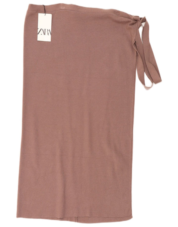 Женская трикотажная юбка с запахом Zara Medium W28 Коричневая вискоза