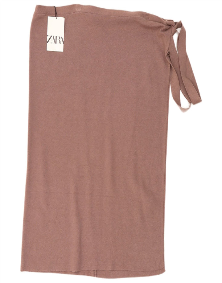 Женская трикотажная юбка с запахом Zara Medium W28 Коричневая вискоза