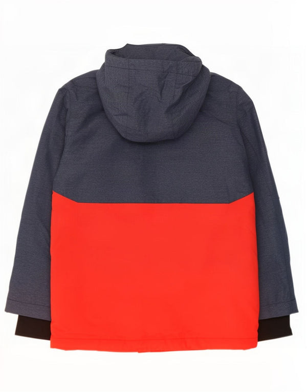 Quiksilver Boys Hooded Ski Jacket 11-12 Years Large Red Colourblock Nylon