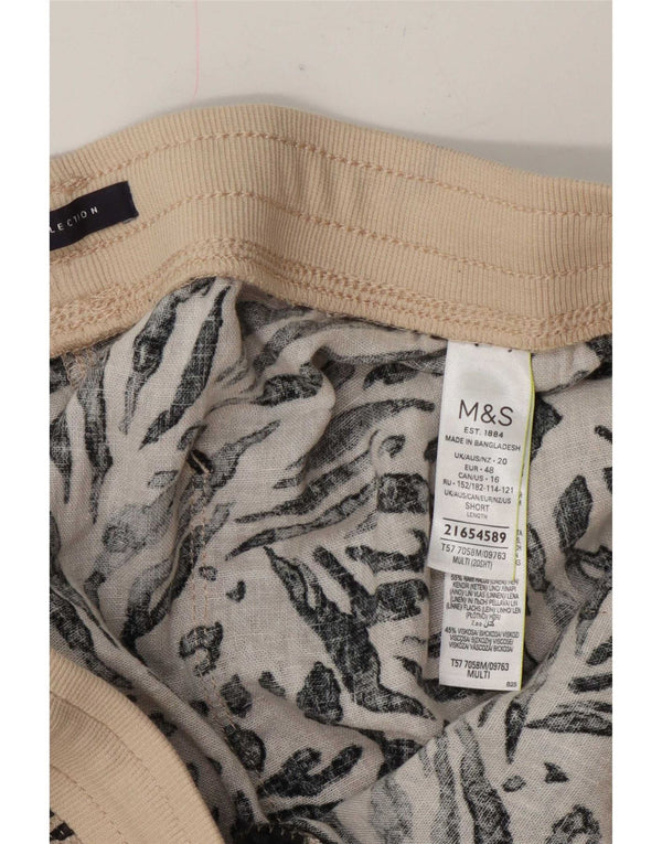 Женские укороченные брюки-шаровары Marks & Spencer UK 20 2XL W42 L23 Бежевые