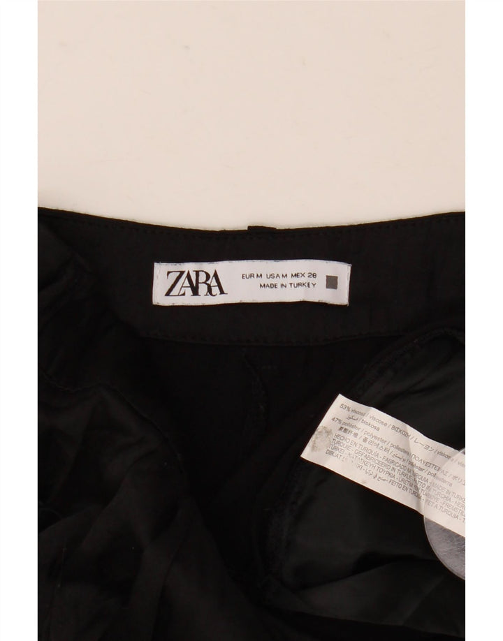 Женские укороченные брюки Zara Medium W28 L25 Черные из вискозы