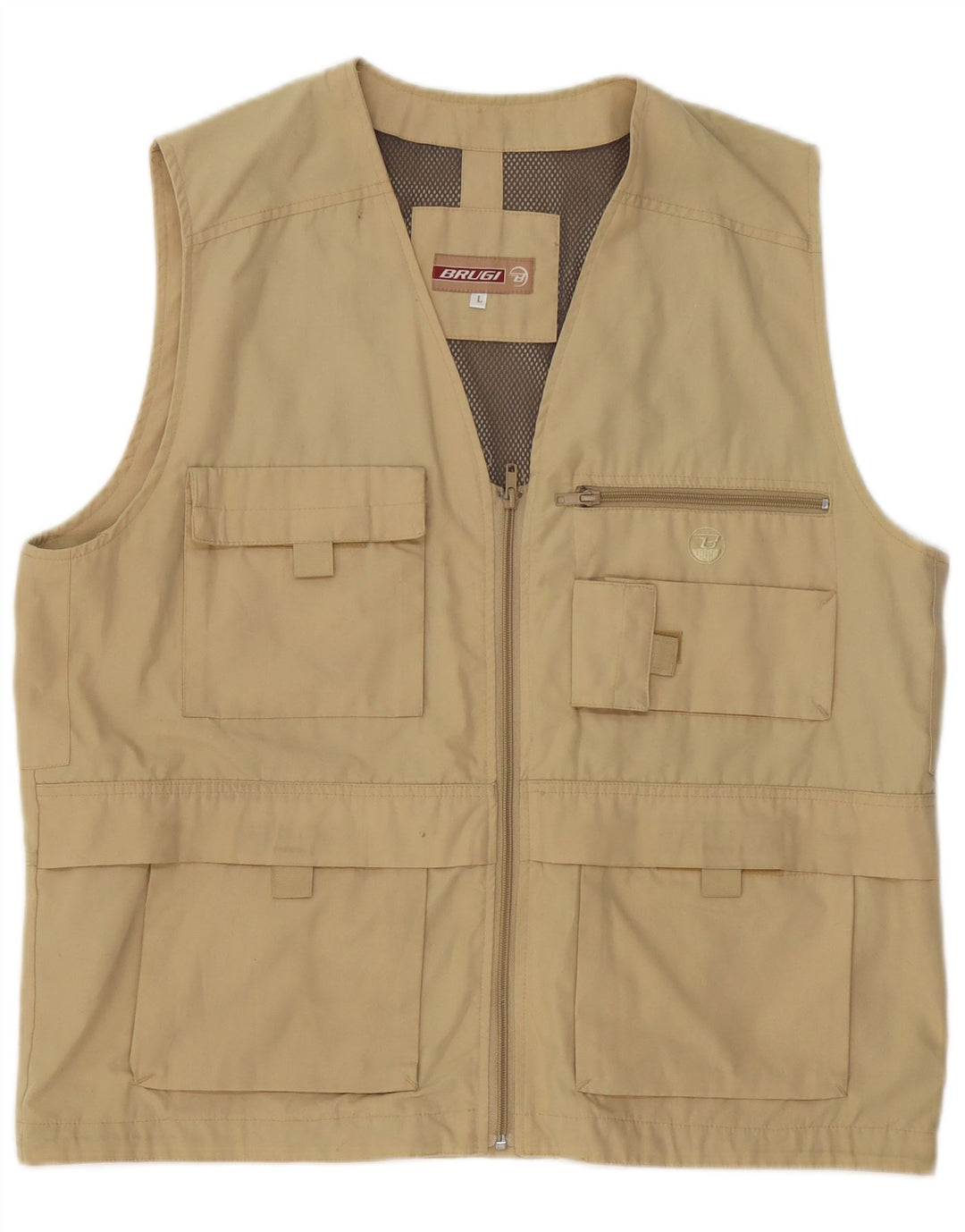 Мужской жилет Brugi Utility Gilet UK 40, большой размер, цвет хаки, полиэстер