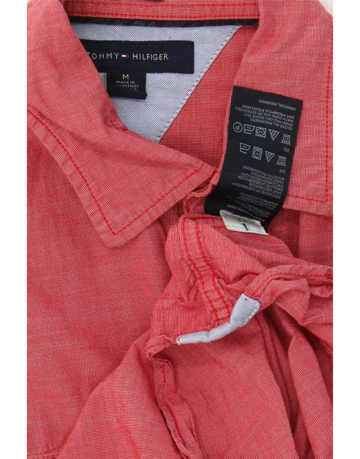 TOMMY HILFIGER Mens Short Sleeve Shirt Medium Red Cotton Vintage Tommy Hilfiger and Second-Hand Tommy Hilfiger from Messina Hembry 