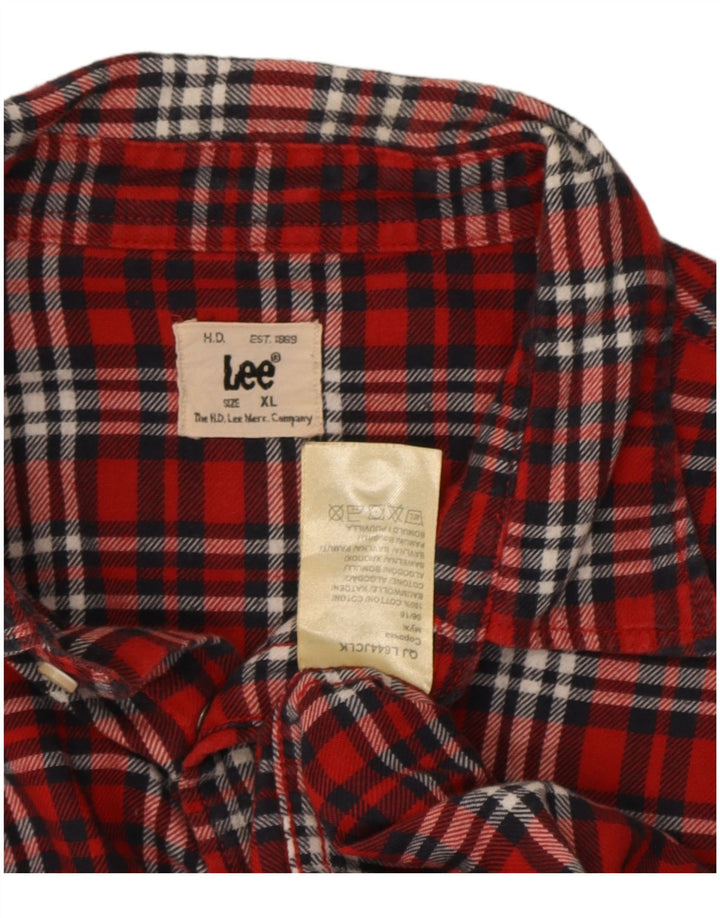 Мужская фланелевая рубашка Lee XL в красную клетку, хлопок