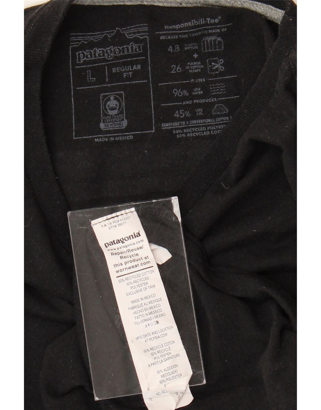 PATAGONIA Мужская футболка обычного кроя с рисунком, большой черный хлопок