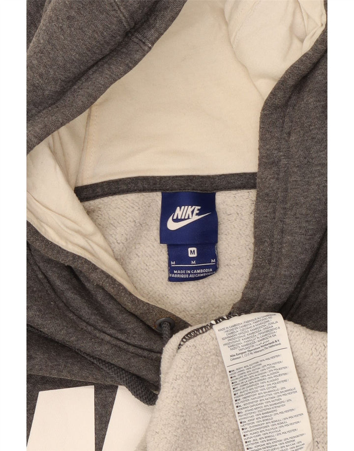 Мужской джемпер с капюшоном с графическим рисунком Nike, хлопковый цвет среднего серого цвета