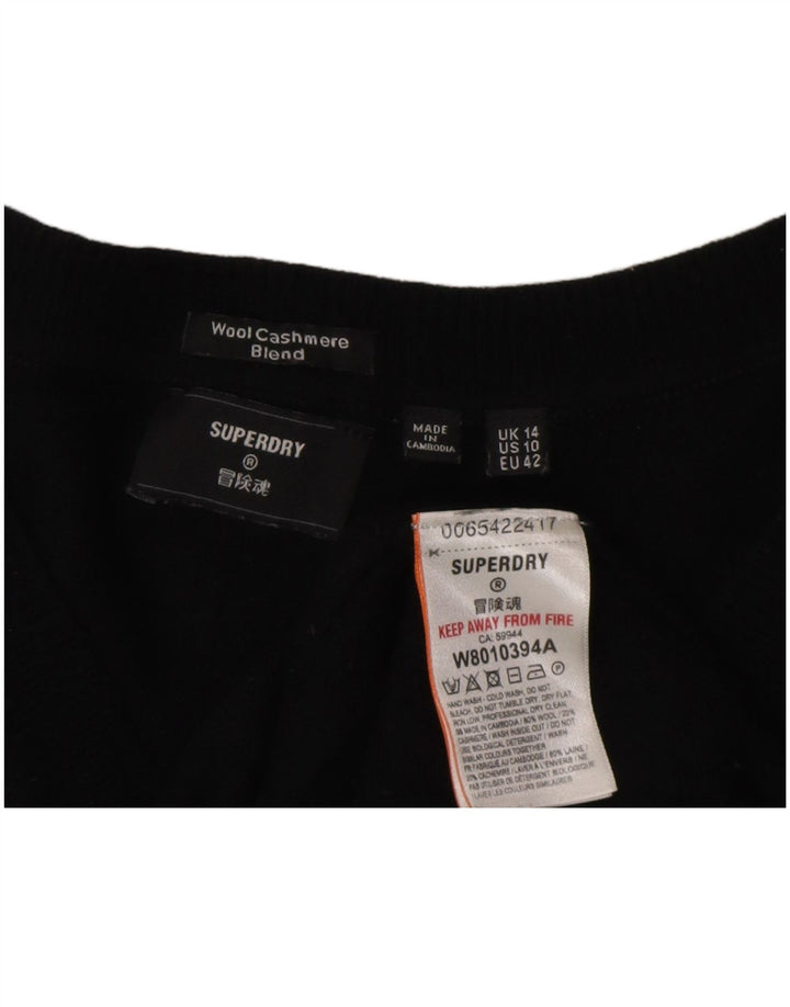 Женский джемпер Superdry UK 14, большой, черный, шерсть