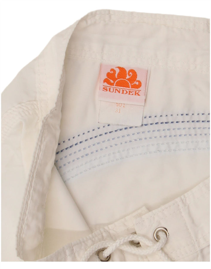 SUNDEK Мужские шорты для плавания, нейлон, средние белые полоски