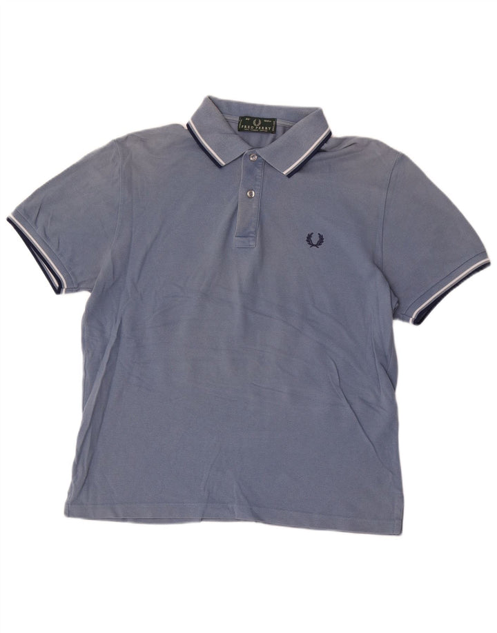 Мужская рубашка поло Fred Perry, хлопок среднего синего цвета