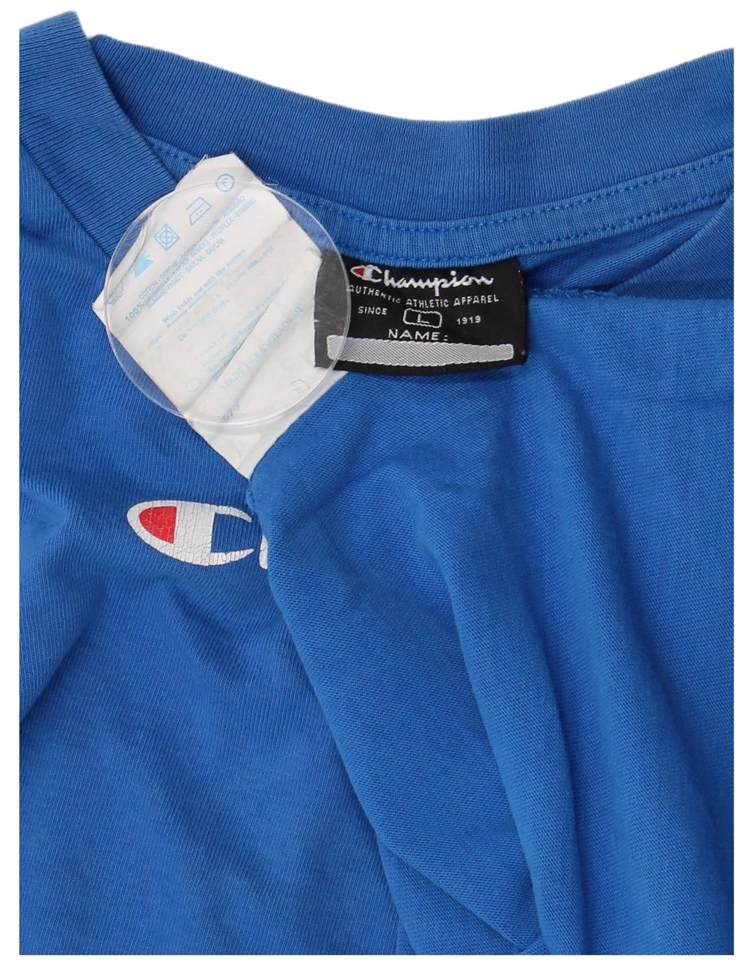 Мужская футболка с рисунком CHAMPION, большая синяя хлопковая футболка