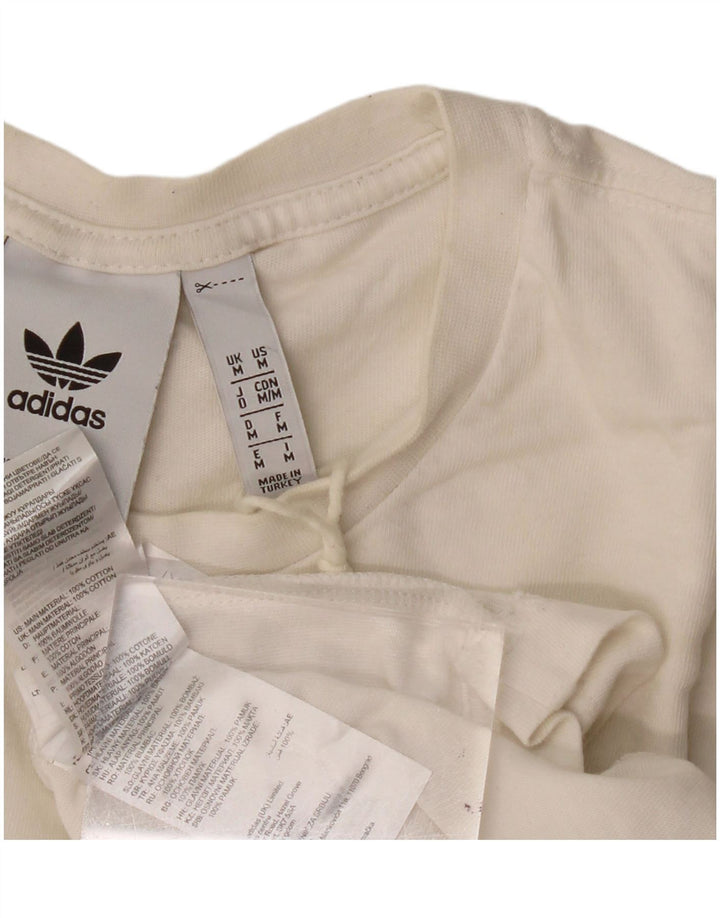 Adidas Мужская футболка с рисунком Топ среднего размера, белый хлопок