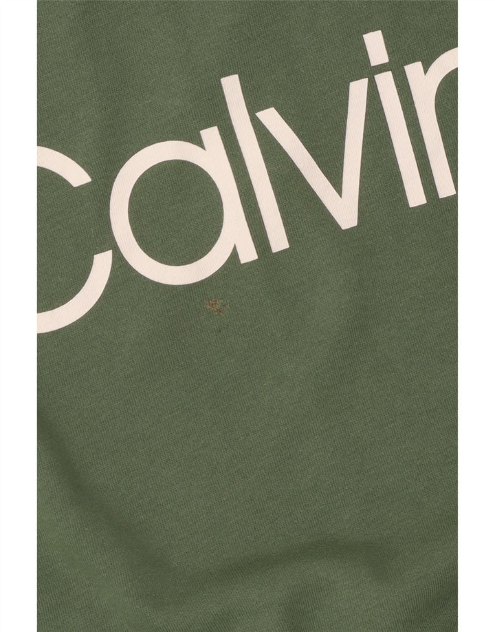 Calvin Klein Женский свободный свитер с рисунком UK 10, маленький зеленый