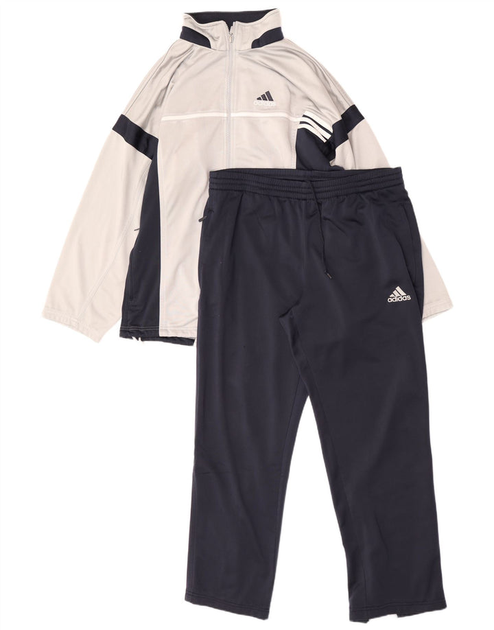 Мужской спортивный костюм Adidas Full UK 38/40, средне-серый, полиэстер с цветными блоками