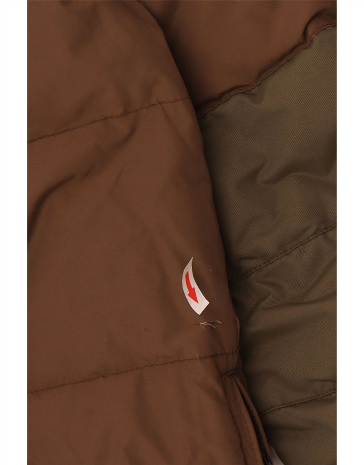 Мужская стеганая куртка Blauer UK 38, средний коричневый цвет, нейлон с цветными блоками