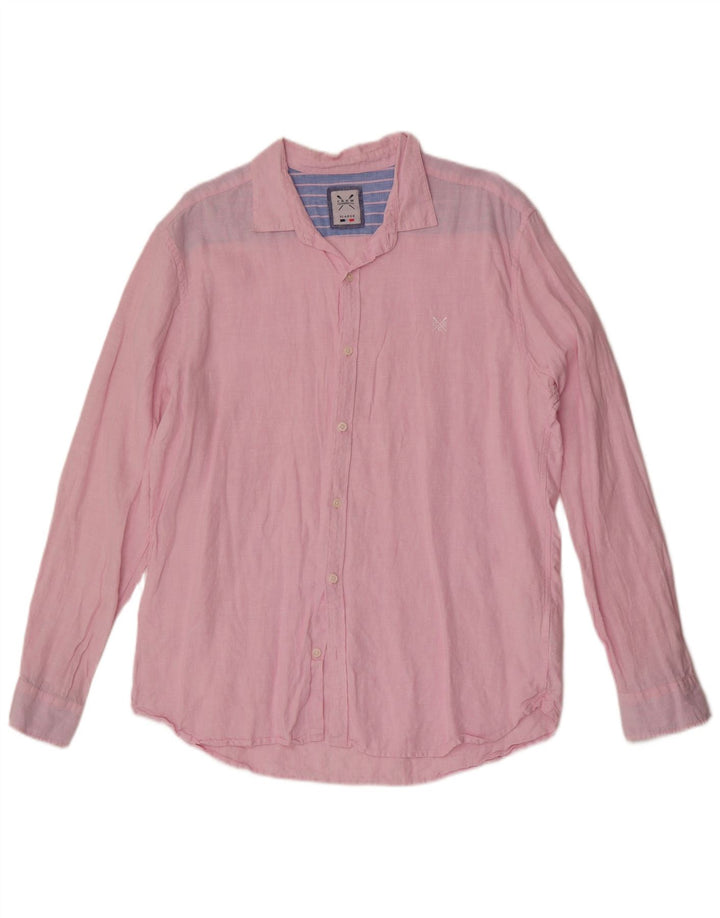 Мужская рубашка Crew Clothing XL, розовая льняная