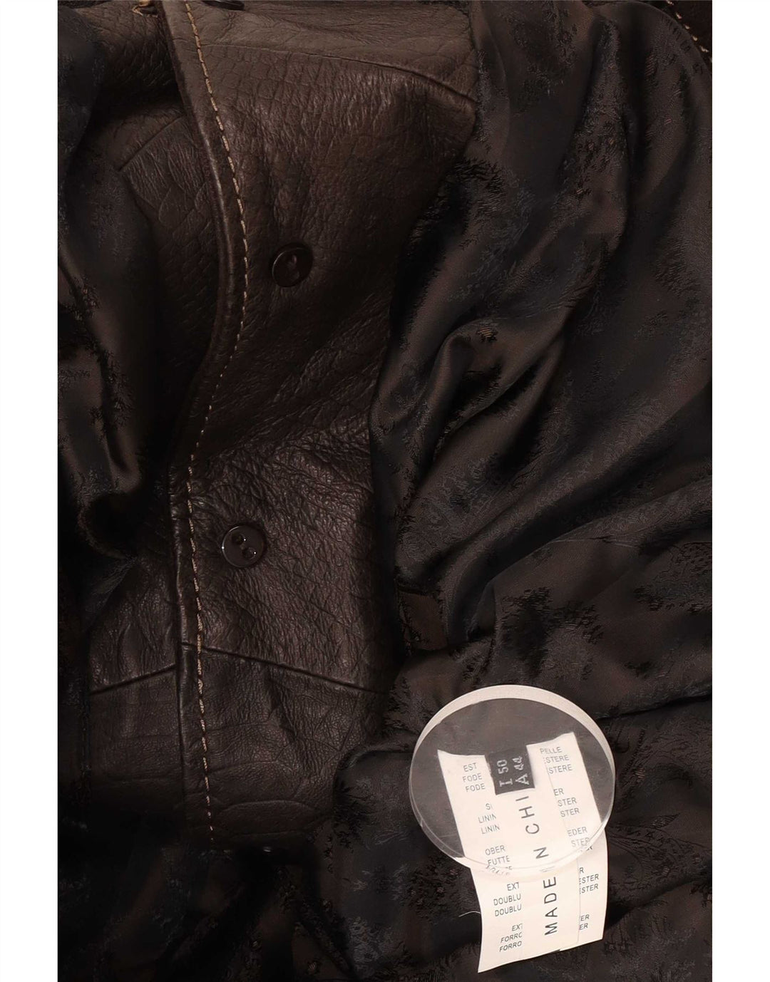Винтажное женское кожаное пальто IT 50 XL Коричневое Классическое