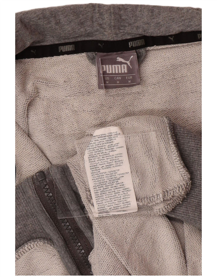 Мужской свитер с капюшоном на молнии PUMA, хлопок среднего серого цвета