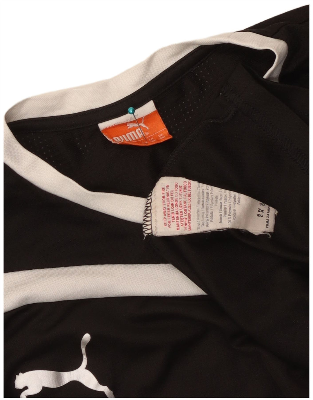 Мужская футболка Puma Top 2XL черная из полиэстера с цветными блоками