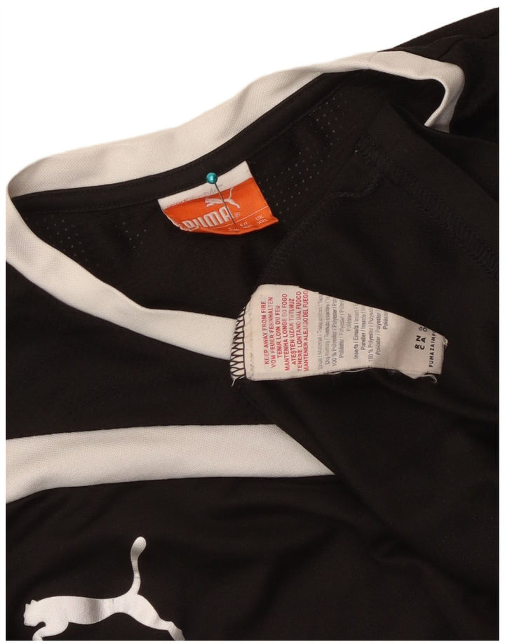 Мужская футболка Puma Top 2XL черная из полиэстера с цветными блоками