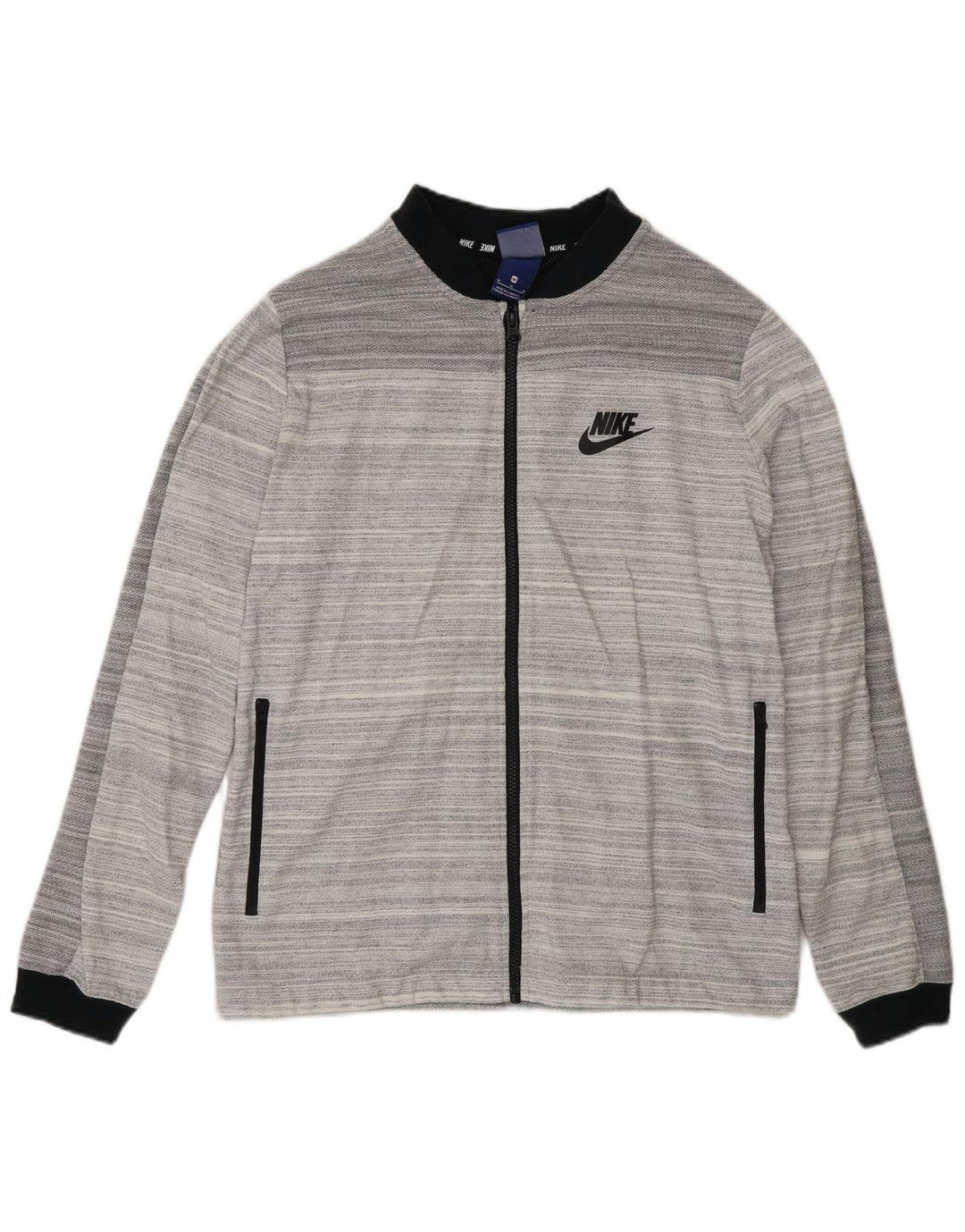 Женский спортивный костюм стандартного кроя Nike, хлопковая куртка среднего серого цвета в полоску