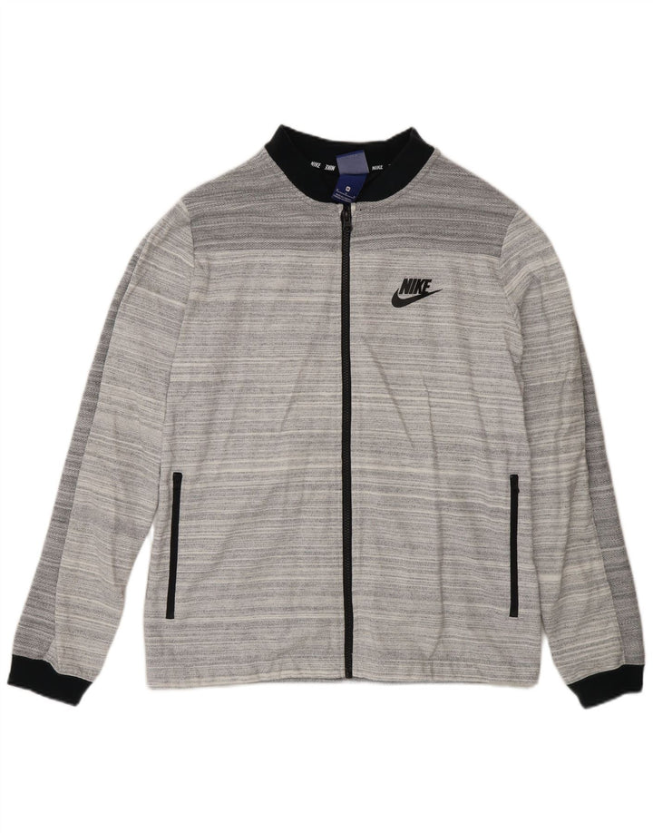 Женский спортивный костюм стандартного кроя Nike, хлопковая куртка среднего серого цвета в полоску