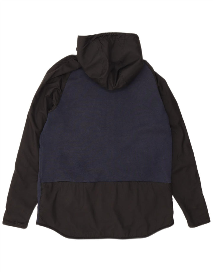 Мужской свитер с капюшоном на молнии Nike, большой темно-синий, хлопковый с цветными блоками