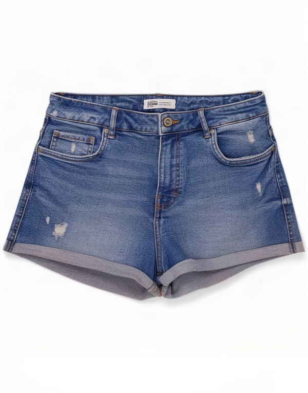 Zara Женские джинсовые шорты с потертостями EU 40 Medium W30 Синий