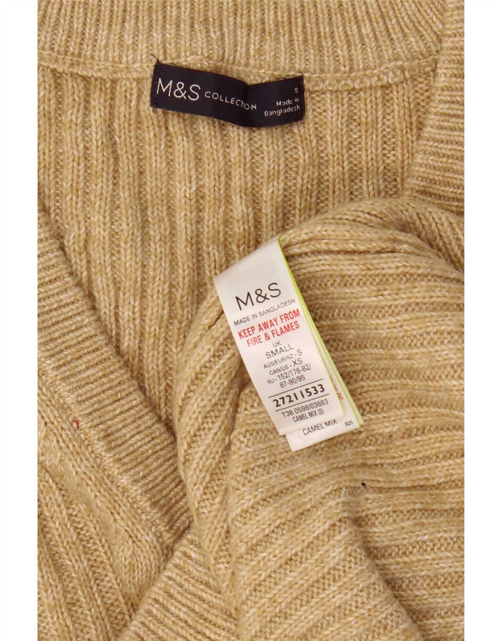 Женская майка безрукавка Marks & Spencer UK 10, маленькая, бежевый, хлопок