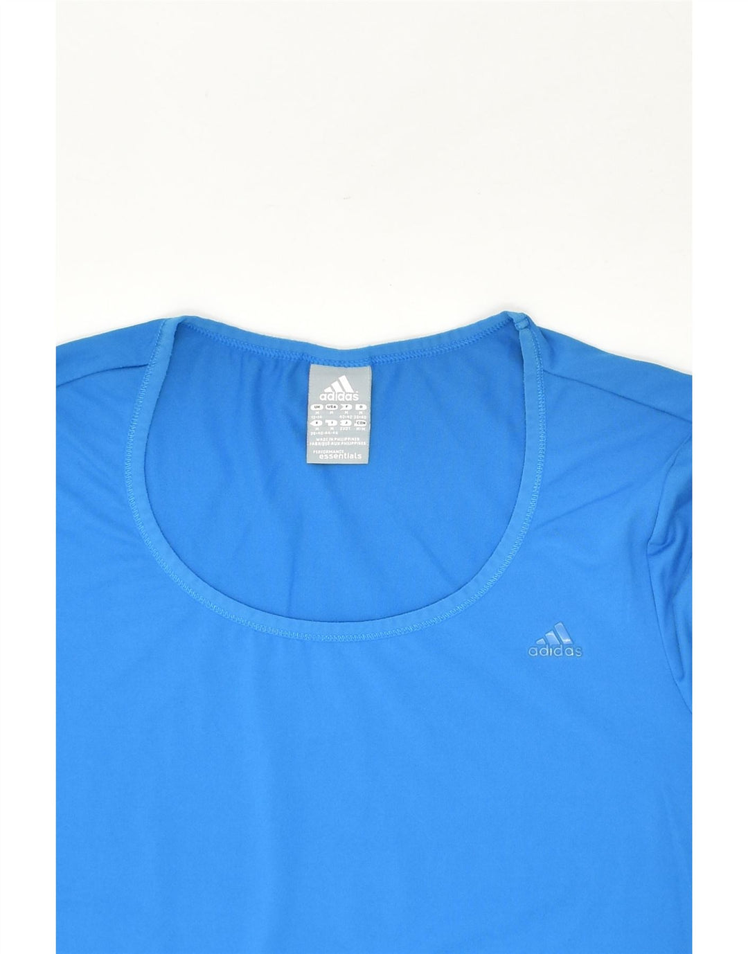 ADIDAS Womens T-Shirt Top UK 12/14 Medium Blue Polyester | Vintage Adidas | Thrift | Second-Hand Adidas | Used Clothing | Messina Hembry 